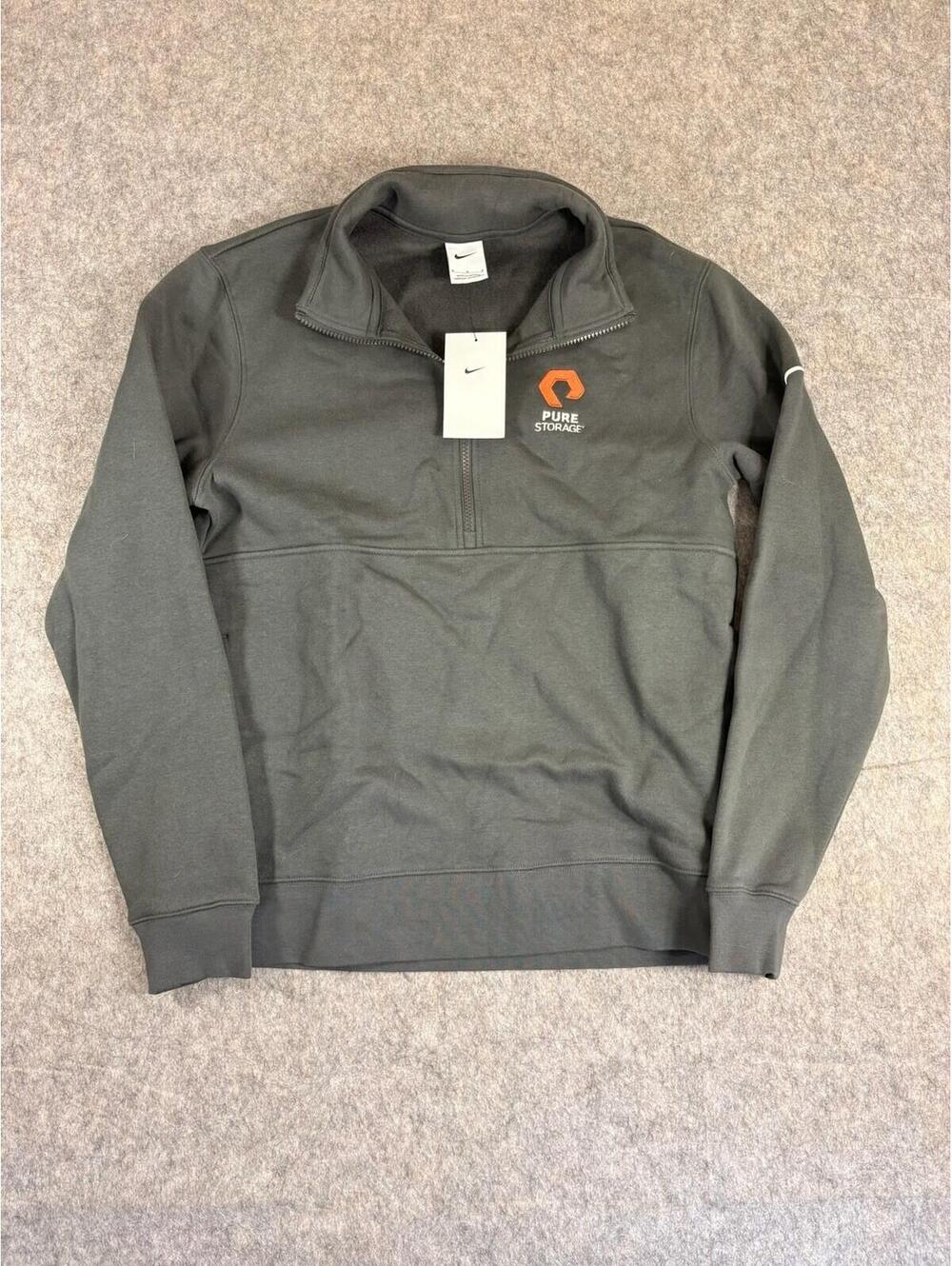 Nike Sweatshirt Mens M Club Fleece Quarter Zip Dark Gray Pullover Gym DX6718-060